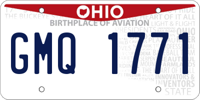 OH license plate GMQ1771