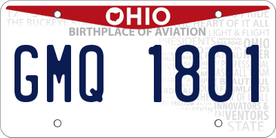 OH license plate GMQ1801