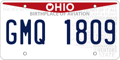 OH license plate GMQ1809