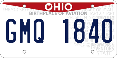 OH license plate GMQ1840