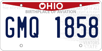 OH license plate GMQ1858