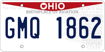 OH license plate GMQ1862