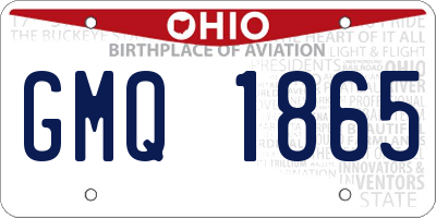 OH license plate GMQ1865