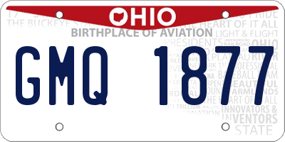 OH license plate GMQ1877