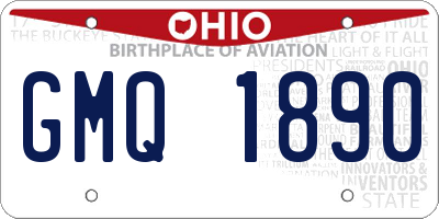 OH license plate GMQ1890