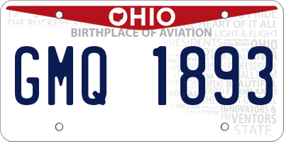 OH license plate GMQ1893
