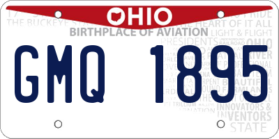 OH license plate GMQ1895