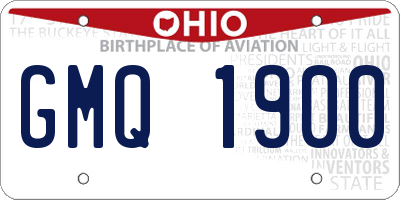 OH license plate GMQ1900