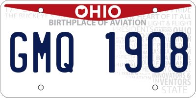 OH license plate GMQ1908