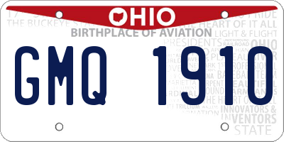 OH license plate GMQ1910