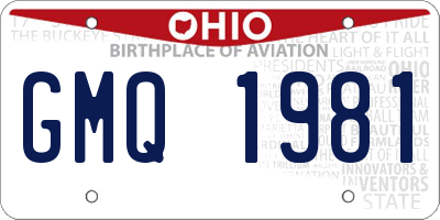 OH license plate GMQ1981