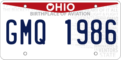 OH license plate GMQ1986