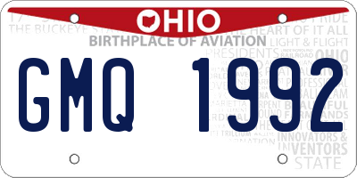 OH license plate GMQ1992