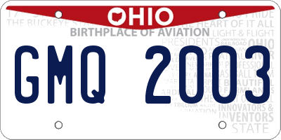 OH license plate GMQ2003