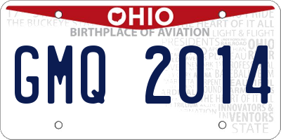 OH license plate GMQ2014