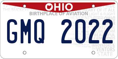 OH license plate GMQ2022
