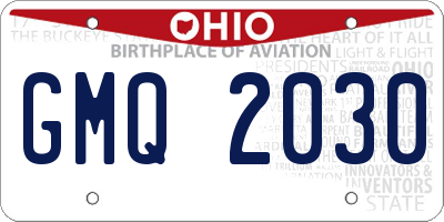 OH license plate GMQ2030