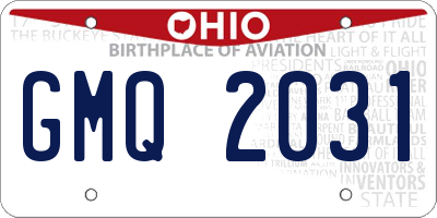 OH license plate GMQ2031