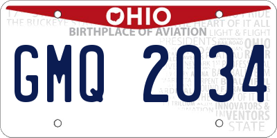 OH license plate GMQ2034