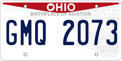 OH license plate GMQ2073