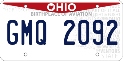 OH license plate GMQ2092