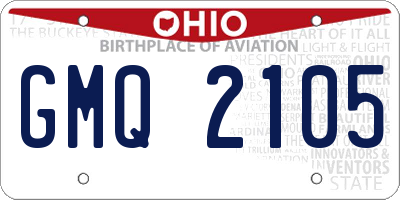 OH license plate GMQ2105