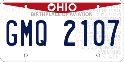 OH license plate GMQ2107