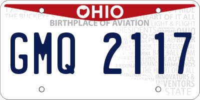 OH license plate GMQ2117