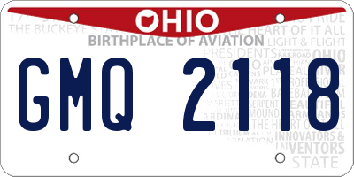 OH license plate GMQ2118