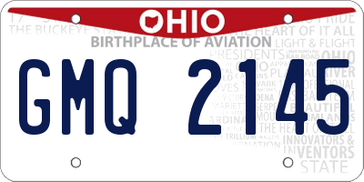 OH license plate GMQ2145
