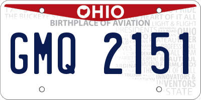 OH license plate GMQ2151