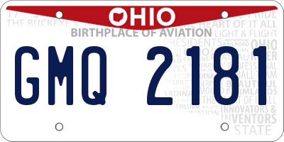 OH license plate GMQ2181