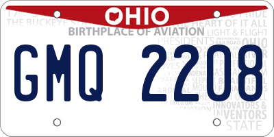 OH license plate GMQ2208
