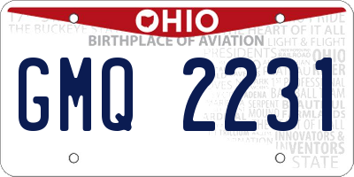 OH license plate GMQ2231