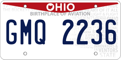 OH license plate GMQ2236