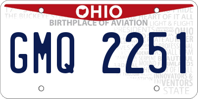 OH license plate GMQ2251