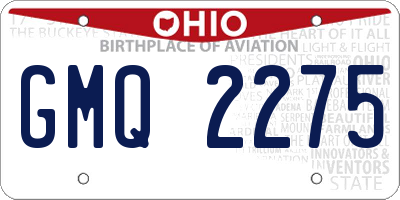 OH license plate GMQ2275