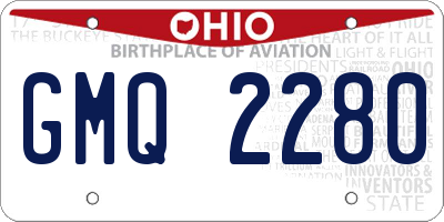 OH license plate GMQ2280