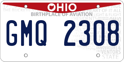 OH license plate GMQ2308