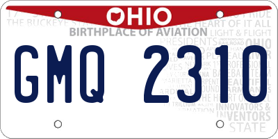OH license plate GMQ2310