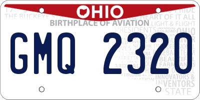 OH license plate GMQ2320