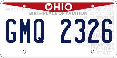 OH license plate GMQ2326