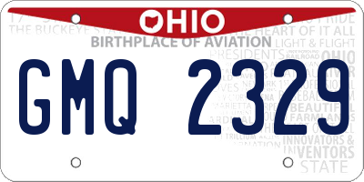 OH license plate GMQ2329