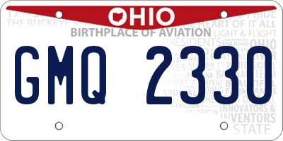 OH license plate GMQ2330