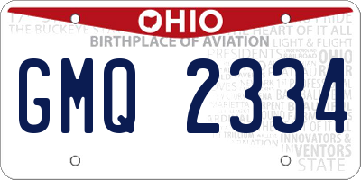 OH license plate GMQ2334