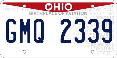 OH license plate GMQ2339