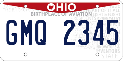 OH license plate GMQ2345
