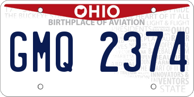 OH license plate GMQ2374
