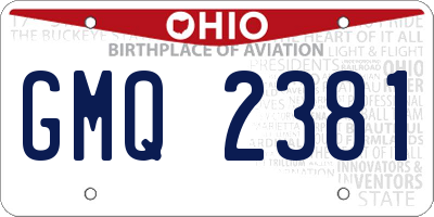 OH license plate GMQ2381