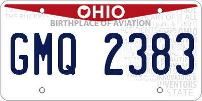 OH license plate GMQ2383